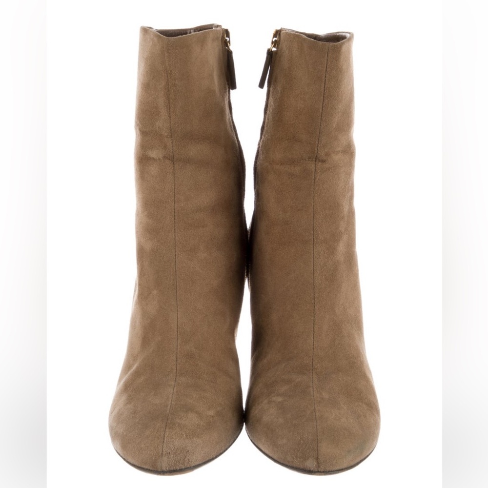 Gucci Brown Suede Studded Heel Ankle Boots - Picture 3 of 6